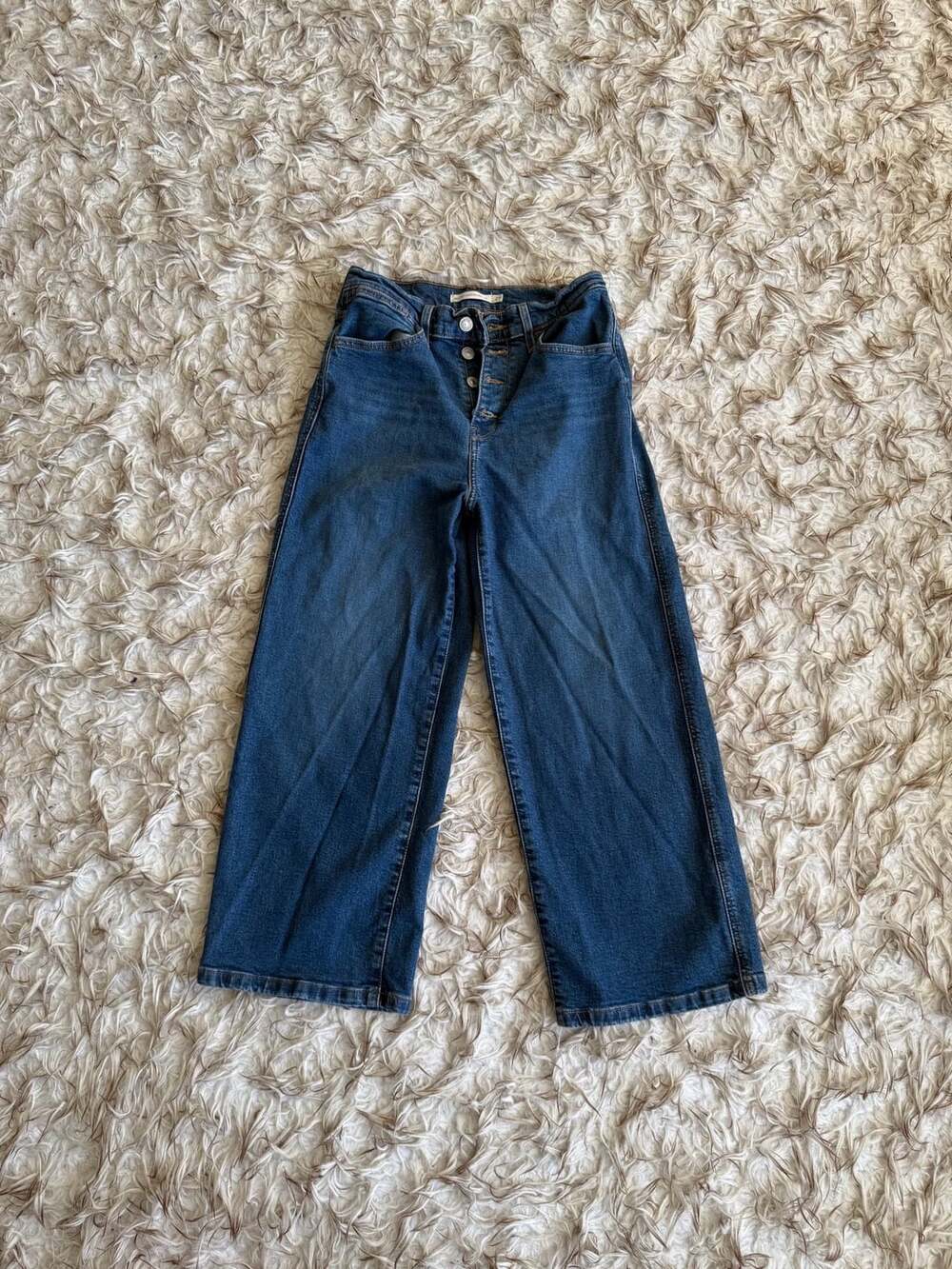 Levi's Mile High Cropped Wide Leg Jeans Size 27